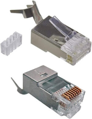 ExTell CAT 6A RJ45 Shielded Connectors - Pack of 50, 50um, 1.5mm Dia-E6AU13R45