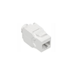 CAT6A UTP KS Jack 180 Degree white Without Shutter- EK6AU180
