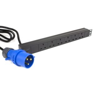 ExTell 6 Way, C13 lEC Sockets with 32Amp Industrial Plug