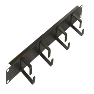 ExTell 1u, 19" rack mount Ring Type Cable manager metal, black